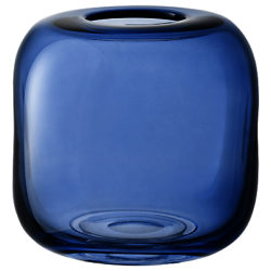 LSA International Molten Cube Vase, 17cm Sapphire